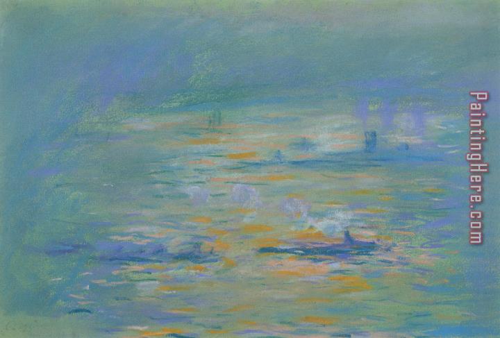 Claude Monet Tugboats On The River Thames